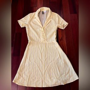 h&m light yellow shirt dress
